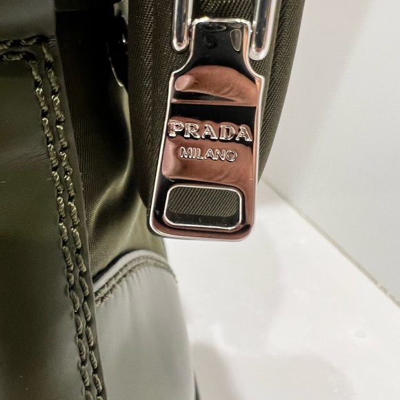 Prada Re-Nylon Metal Triangle Logo Mens Monolith Pouch Pocket Combat Boots US 11 - Picture 13 of 15